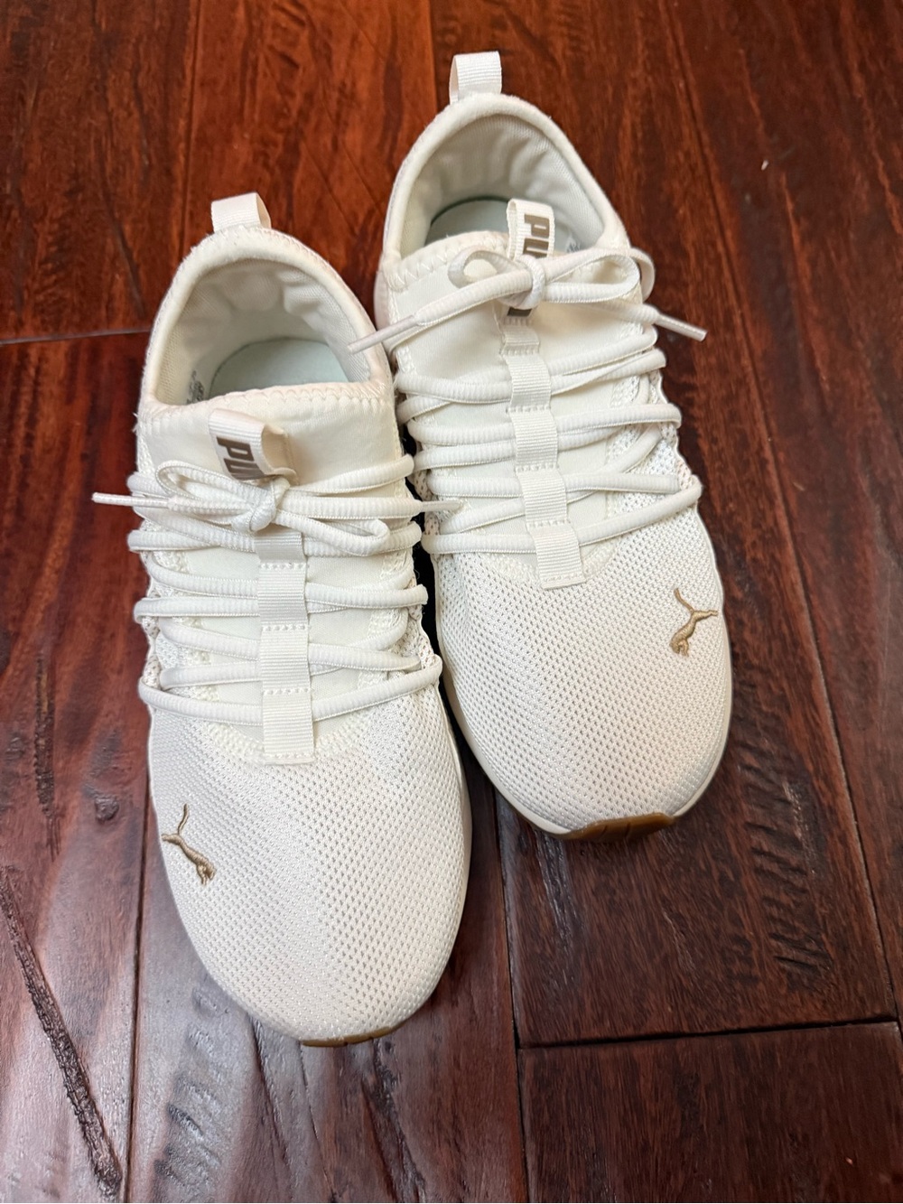PUMA Pacer Future Web White & Gold Sneakers Women’s Size 7